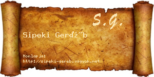 Sipeki Geréb névjegykártya